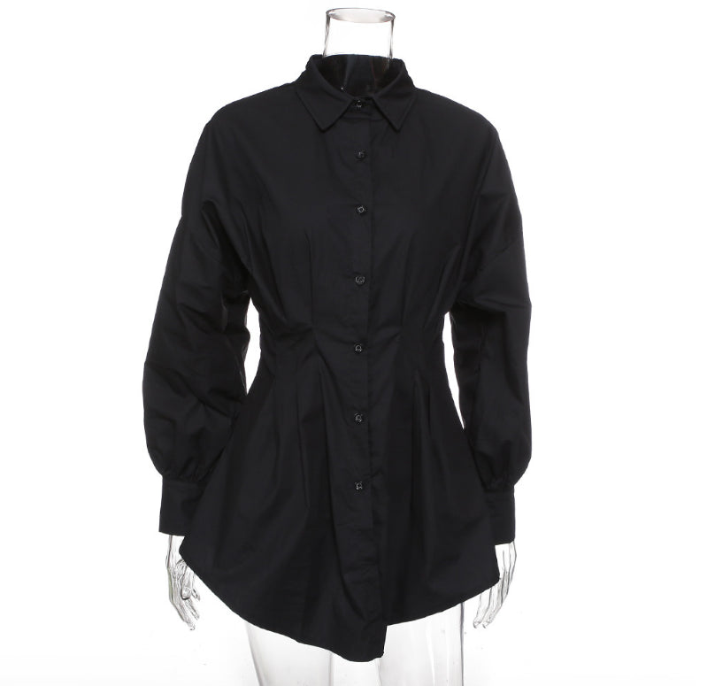 Sultry Button-Up Shirt Dress