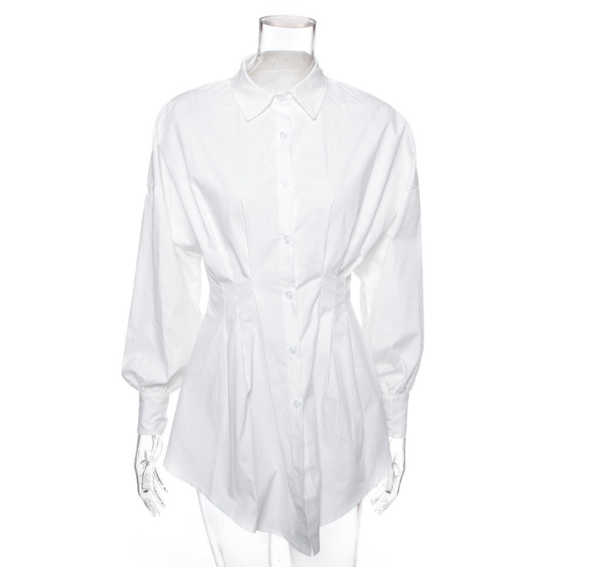 Sultry Button-Up Shirt Dress