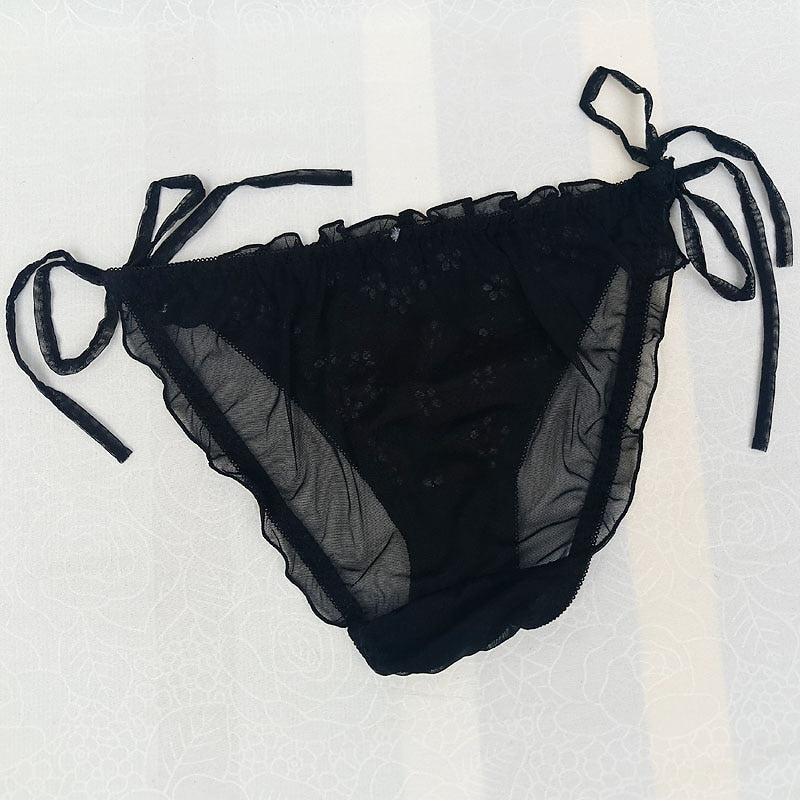 Floral Print Sheer Back Bikini Cut Briefs