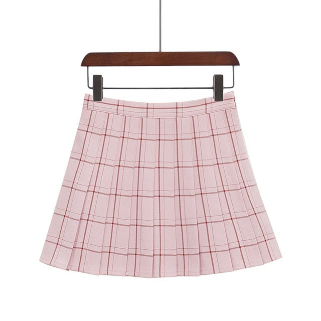 Pleated Plaid Mini Skirt