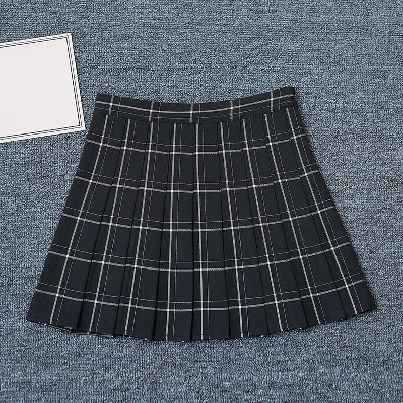 Pleated Plaid Mini Skirt