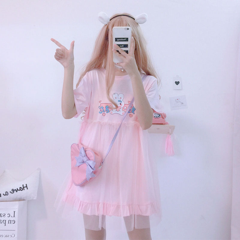 Lolita Bunny Tulle T-Shirt Dress