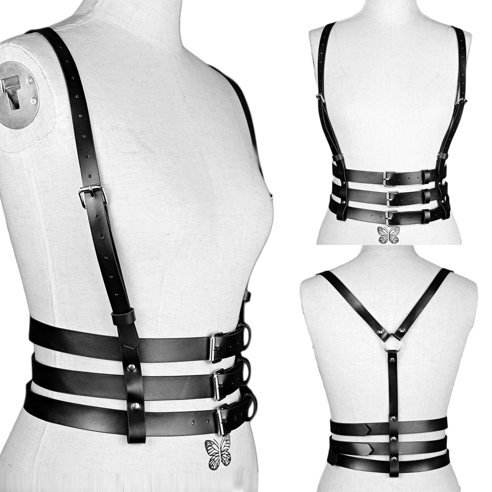 Synthetic Leather Gothic Belt Body Harness