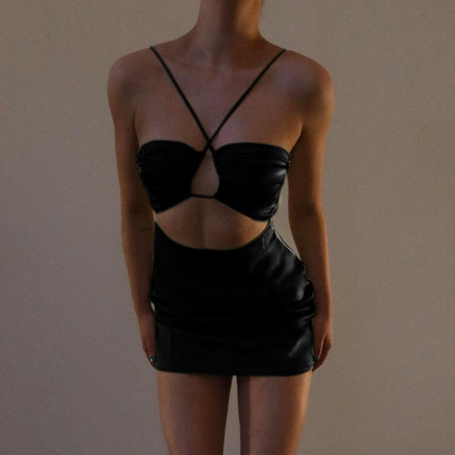 Y2K Cut-Out Chiffon Mini Dress