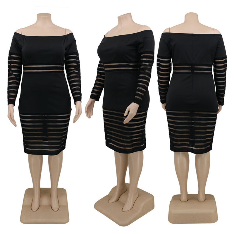 Sheer & Strappy Plus Size Dress
