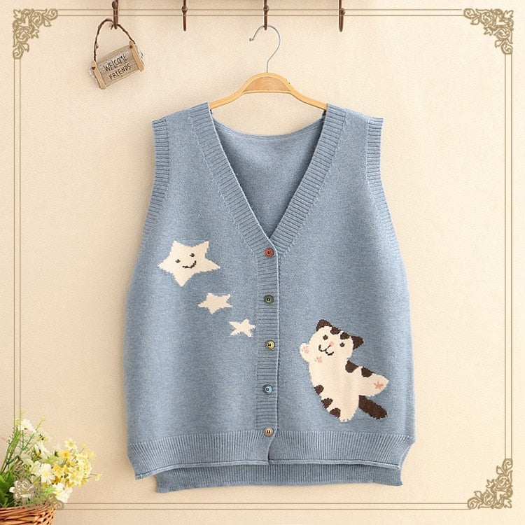 Star Chasin' Kitty Button-Up Vest