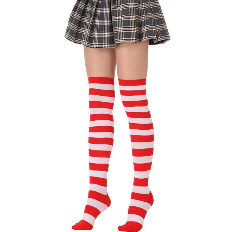Thigh High Striped Socks