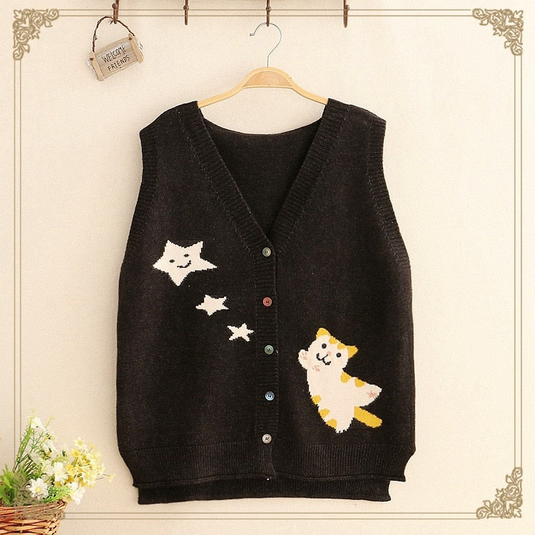 Star Chasin' Kitty Button-Up Vest