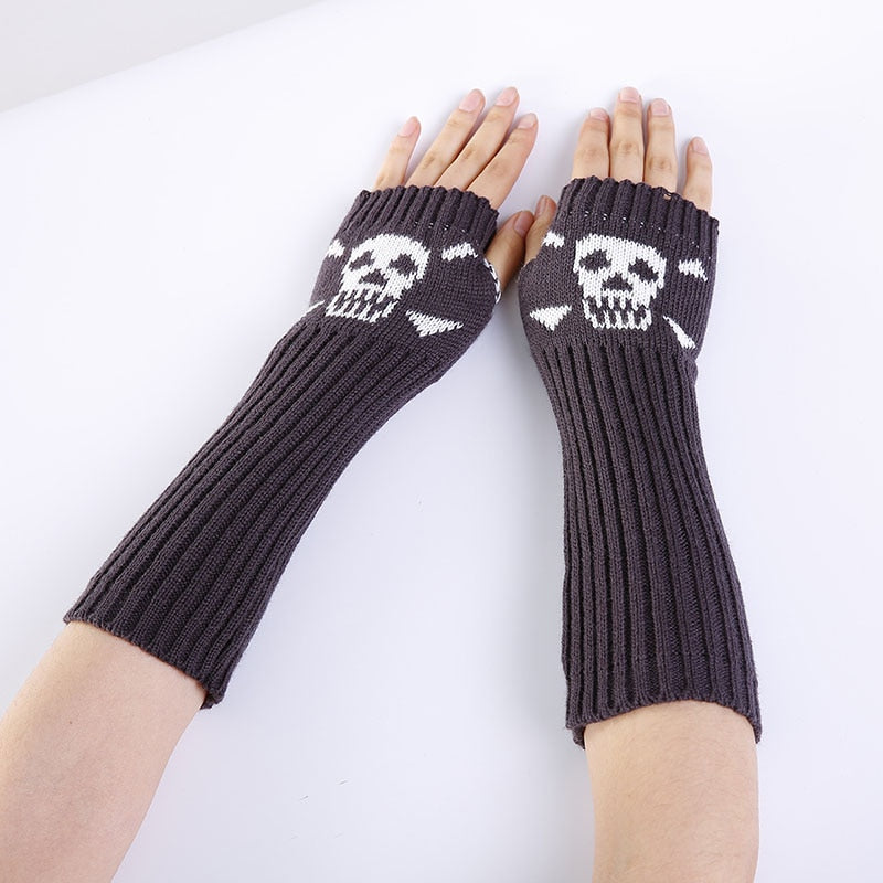 Skull + Bones Knit Gloves