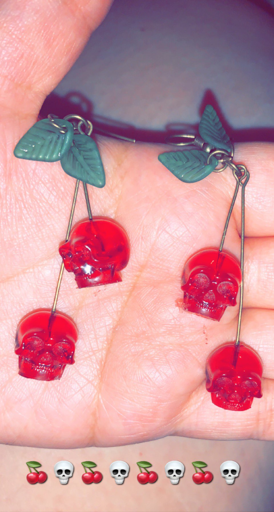 Very Cherry Skull Earrings