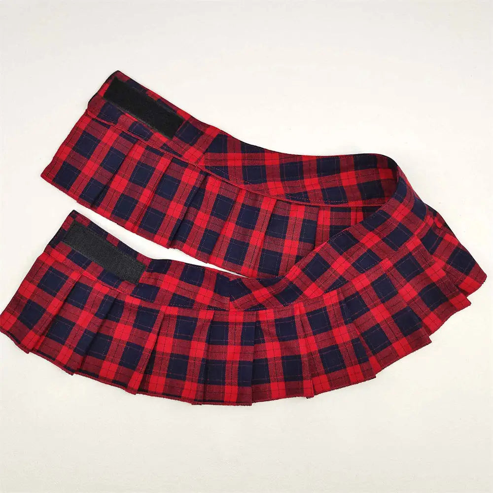 Plaid Micro Skirt + Bowtie Set