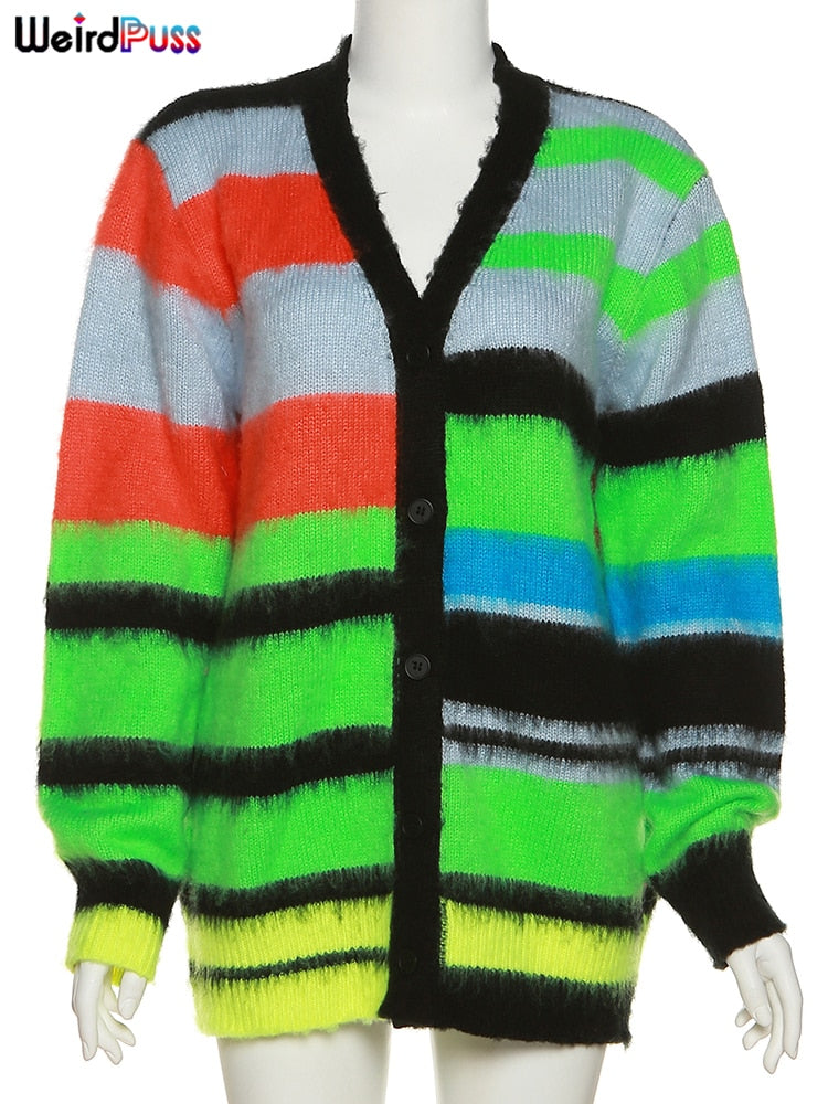 Colorful Contrasts Cardigan