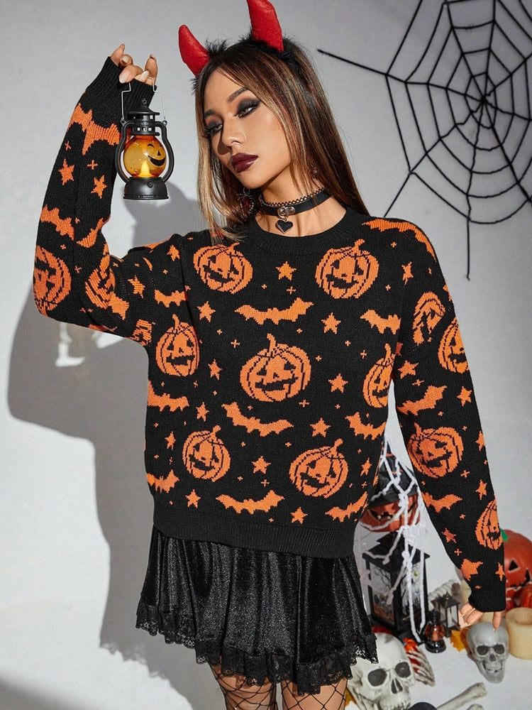 Classic Halloween Print Sweater