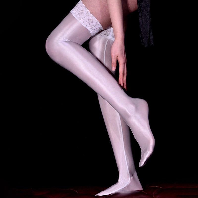 Glossy Shine Thigh High Stockings