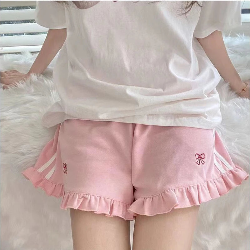 Adorabow Ruffled Hem Shorts