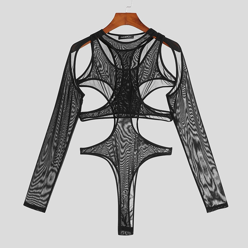 Partially Obscured 2pc Mesh Bodysuit