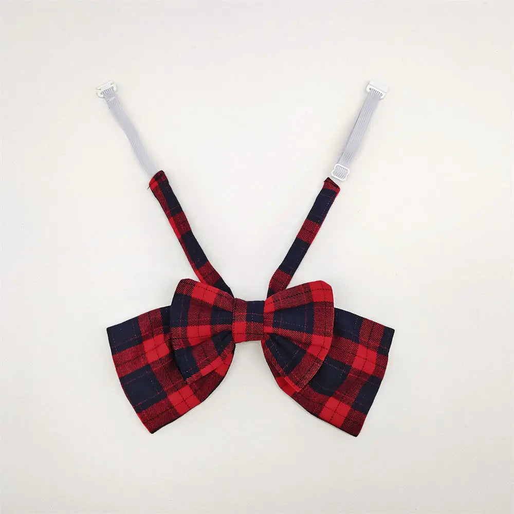 Plaid Micro Skirt + Bowtie Set