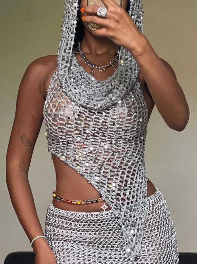 Netted Sequins Set