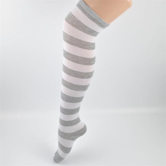 Striped Over The Knee Socks