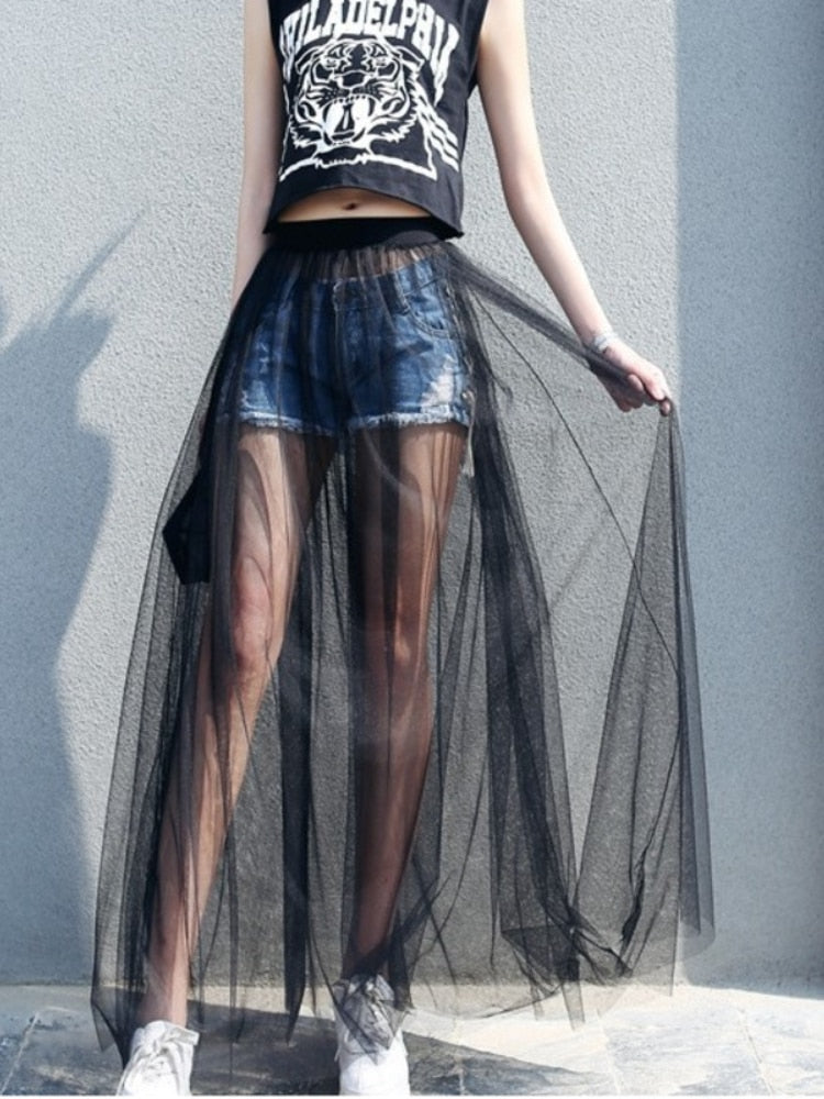 Sheer Layer Maxi Skirt