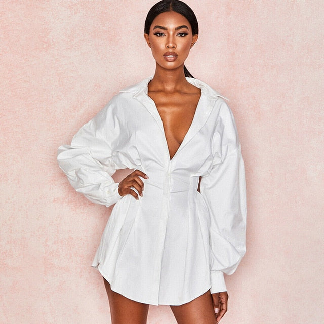 Sultry Button-Up Shirt Dress