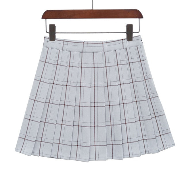 Pleated Plaid Mini Skirt