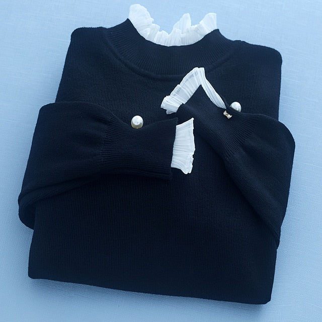 Frilly Pearls Sweater