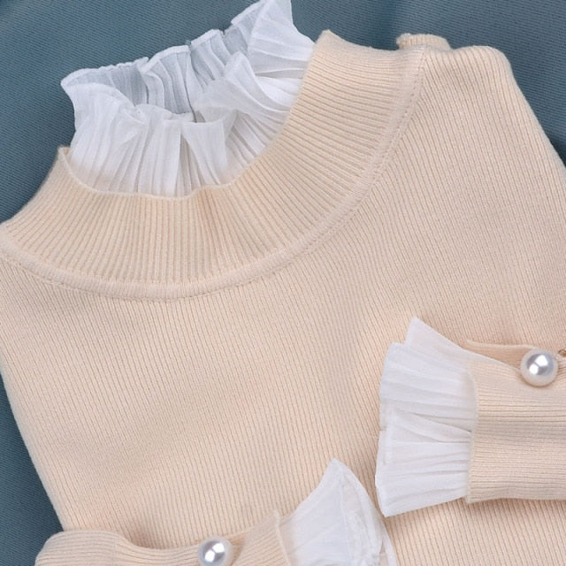 Frilly Pearls Sweater