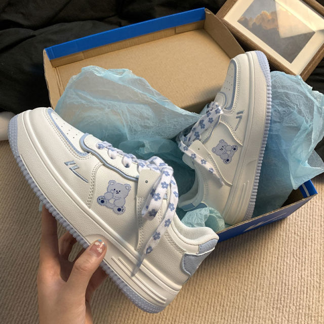 Pastel Blue Bear Sneakers